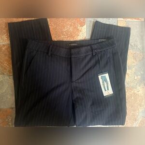 Liverpool Dress Ankle Pants Womens 14/32 Navy Blue Pinstripe Knit Trouser NWT
